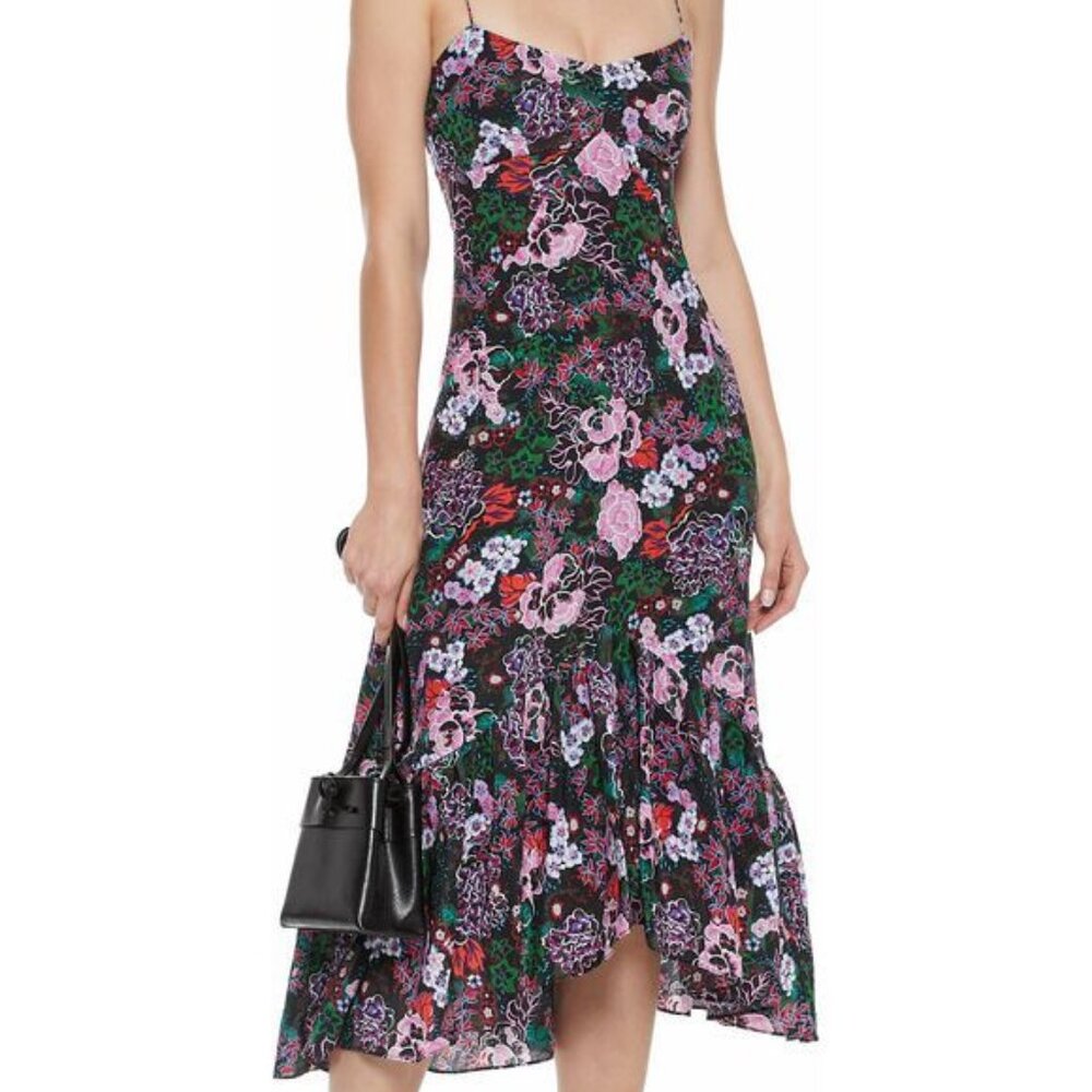 Saloni Inga Midi Silk Dress